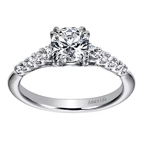 Gabriel & Co. ER6162W83JJ – 18K White Gold Straight Diamond Engagement Ring Setting (0.25 ct)