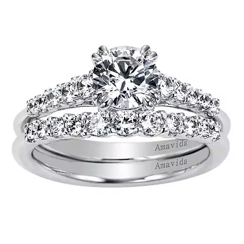 Gabriel & Co. ER6162W83JJ – 18K White Gold Straight Diamond Engagement Ring Setting (0.25 ct)