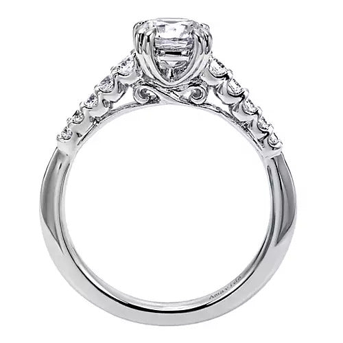 Gabriel & Co. ER6162W83JJ – 18K White Gold Straight Diamond Engagement Ring Setting (0.25 ct)