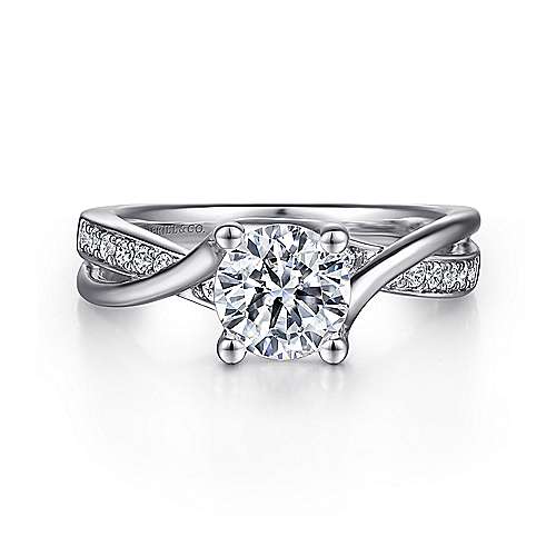 Gabriel & Co. Aleesa ER6360W44JJ – 14K White Gold Round Bypass Diamond Engagement Ring