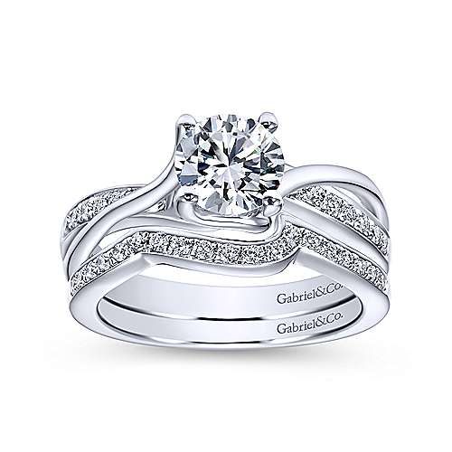 Gabriel & Co. Aleesa ER6360W44JJ – 14K White Gold Round Bypass Diamond Engagement Ring