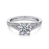 Gabriel & Co. ER6389W44JJ 14K White Gold Split-Shank Diamond Engagement Ring