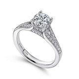 Gabriel & Co. ER6389W44JJ 14K White Gold Split-Shank Diamond Engagement Ring