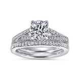 Gabriel & Co. ER6389W44JJ 14K White Gold Split-Shank Diamond Engagement Ring
