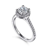 Gabriel & Co. Carly ER6419W44JJ – 14K White Gold Round Halo Diamond Engagement Ring