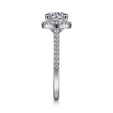 Gabriel & Co. Carly ER6419W44JJ – 14K White Gold Round Halo Diamond Engagement Ring