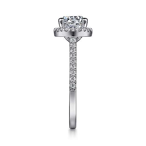 Gabriel & Co. Carly ER6419W44JJ – 14K White Gold Round Halo Diamond Engagement Ring