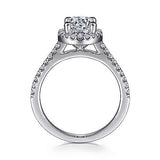 Gabriel & Co. Carly ER6419W44JJ – 14K White Gold Round Halo Diamond Engagement Ring
