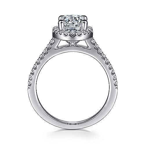 Gabriel & Co. Carly ER6419W44JJ – 14K White Gold Round Halo Diamond Engagement Ring
