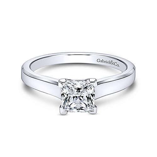 Gabriel & Co. Enid ER6575W4JJJ – 14K White Gold Princess Cut Diamond Engagement Ring