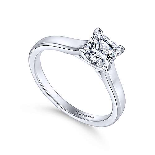 Gabriel & Co. Enid ER6575W4JJJ – 14K White Gold Princess Cut Diamond Engagement Ring