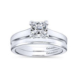 Gabriel & Co. Enid ER6575W4JJJ – 14K White Gold Princess Cut Diamond Engagement Ring