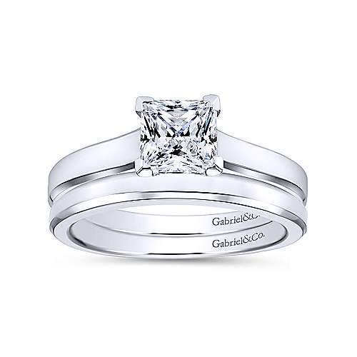 Gabriel & Co. Enid ER6575W4JJJ – 14K White Gold Princess Cut Diamond Engagement Ring