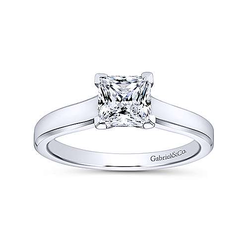 Gabriel & Co. Enid ER6575W4JJJ – 14K White Gold Princess Cut Diamond Engagement Ring
