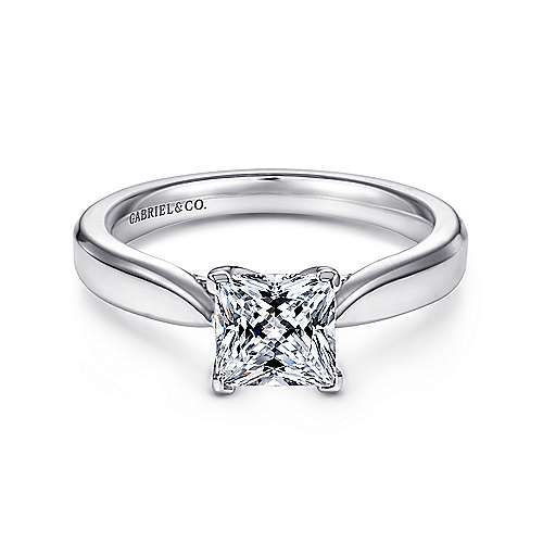 Gabriel & Co. Jamie ER6596W4JJJ – 14K White Gold Princess Cut Diamond Engagement Ring