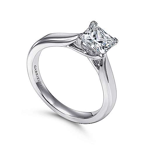 Gabriel & Co. Jamie ER6596W4JJJ – 14K White Gold Princess Cut Diamond Engagement Ring