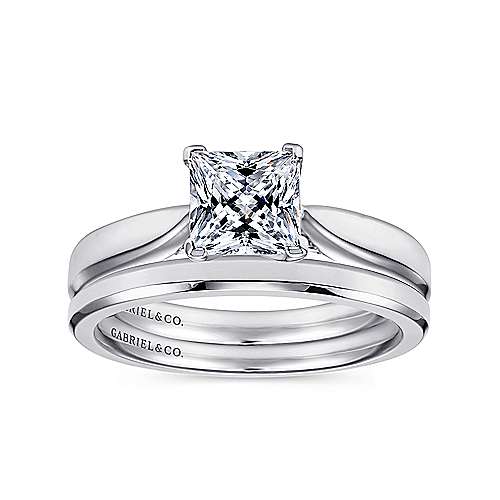 Gabriel & Co. Jamie ER6596W4JJJ – 14K White Gold Princess Cut Diamond Engagement Ring