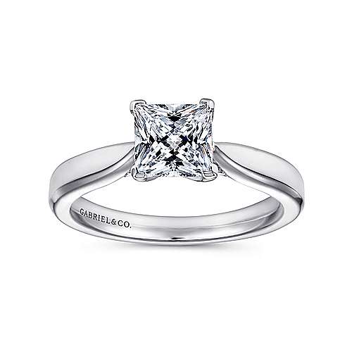 Gabriel & Co. Jamie ER6596W4JJJ – 14K White Gold Princess Cut Diamond Engagement Ring
