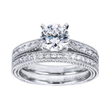 Gabriel & Co. ER6636W4JJJ – 14K White Gold Victorian Solitaire Engagement Ring