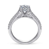 Gabriel & Co. Janelle ER6666W44JJ – 14K White Gold Round Split Shank Diamond Engagement Ring