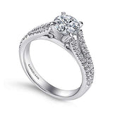 Gabriel & Co. Janelle ER6666W44JJ – 14K White Gold Round Split Shank Diamond Engagement Ring