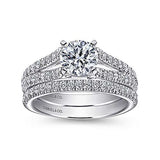 Gabriel & Co. Janelle ER6666W44JJ – 14K White Gold Round Split Shank Diamond Engagement Ring