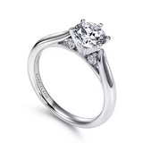 Gabriel & Co. Cassie ER6668W44JJ – 14K White Gold Round Diamond Solitaire Engagement Ring