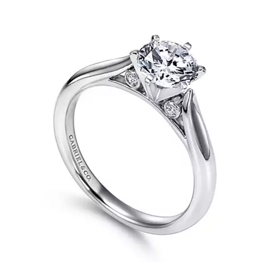 Gabriel & Co. Cassie ER6668W44JJ – 14K White Gold Round Diamond Solitaire Engagement Ring