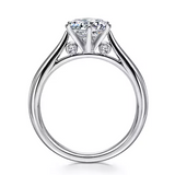 Gabriel & Co. Cassie ER6668W44JJ – 14K White Gold Round Diamond Solitaire Engagement Ring