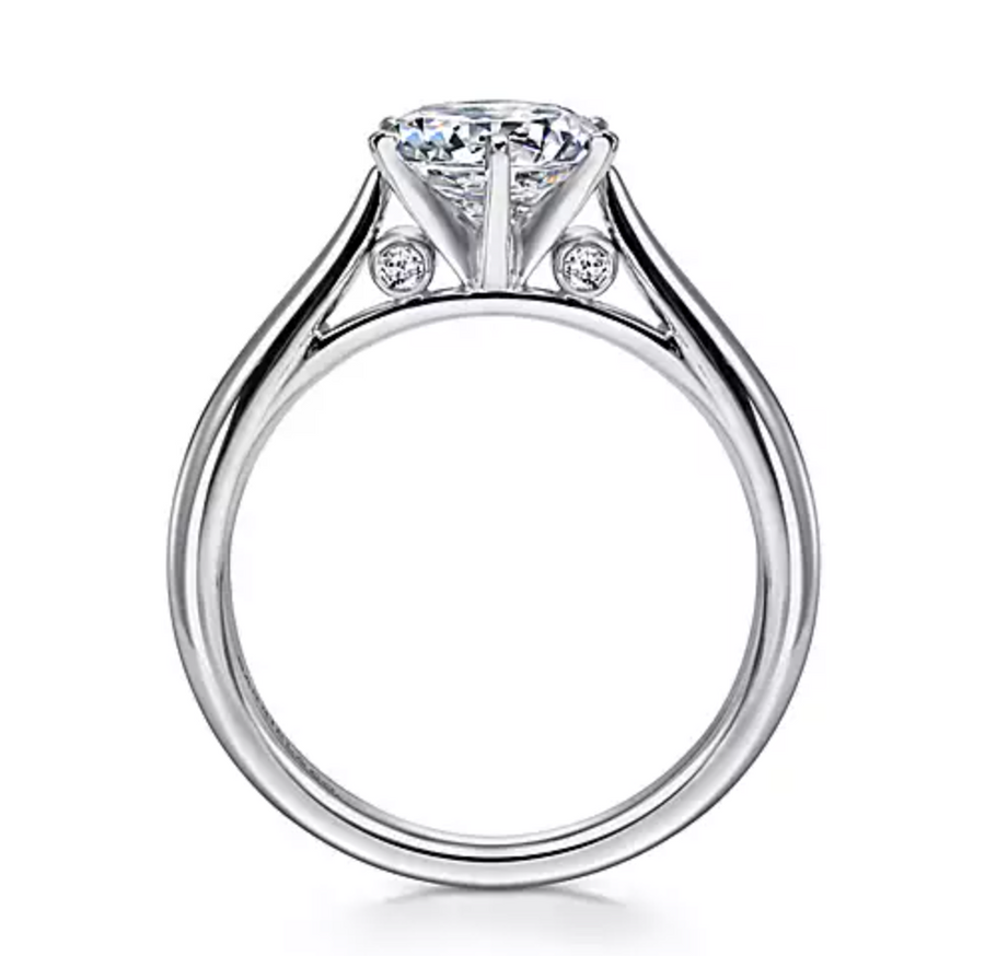 Gabriel & Co. Cassie ER6668W44JJ – 14K White Gold Round Diamond Solitaire Engagement Ring