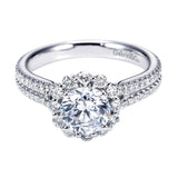 Gabriel & Co. ER6710W44JJ – 14K White Gold Contemporary Diamond Engagement Ring