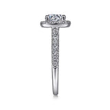 Gabriel & Co. ER6872W44JJ Lyla – 14K White Gold Cushion Halo Round Diamond Engagement Ring