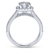 Gabriel & Co. Brianna ER6984W44JJ – 14K White Gold Cushion Halo Round Diamond Engagement Ring