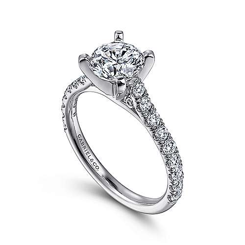 Gabriel & Co. Erica ER7225W44JJ – 14K White Gold Round Diamond Engagement Ring