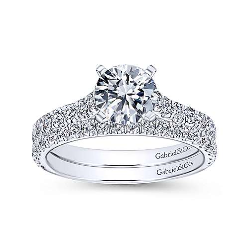 Gabriel & Co. Erica ER7225W44JJ – 14K White Gold Round Diamond Engagement Ring