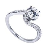 Gabriel & Co. ER7232W44JJ – 14K White Gold Contemporary Bypass Diamond Engagement Ring