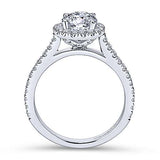 Gabriel & Co. Angela ER7259W44JJ – 14K White Gold Round Halo Diamond Engagement Ring