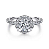 Gabriel & Co. ER7261W44JJ 14K White Gold Round Halo Diamond Engagement Ring