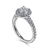 Gabriel & Co. ER7261W44JJ 14K White Gold Round Halo Diamond Engagement Ring