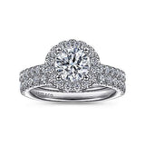 Gabriel & Co. ER7261W44JJ 14K White Gold Round Halo Diamond Engagement Ring
