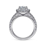 Gabriel & Co. ER7261W44JJ 14K White Gold Round Halo Diamond Engagement Ring