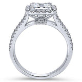 Gabriel & Co. ER7277W44JJ Savannah – 14K White Gold Princess Halo Diamond Engagement Ring
