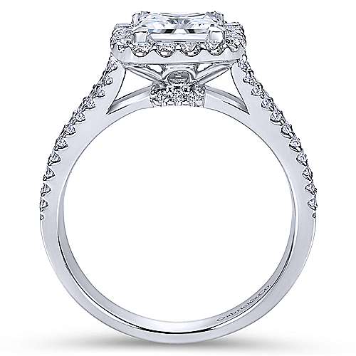 Gabriel & Co. ER7277W44JJ Savannah – 14K White Gold Princess Halo Diamond Engagement Ring