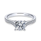 Gabriel & Co. ER7444W44JJ 14K White Gold Round Diamond Engagement Ring