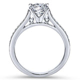 Gabriel & Co. ER7444W44JJ 14K White Gold Round Diamond Engagement Ring