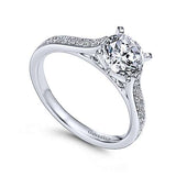 Gabriel & Co. ER7444W44JJ 14K White Gold Round Diamond Engagement Ring