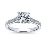 Gabriel & Co. ER7444W44JJ 14K White Gold Round Diamond Engagement Ring