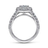 Gabriel & Co. ER7480W44JJ – 14K White Gold Halo Diamond Engagement Ring Setting (0.95 ct)
