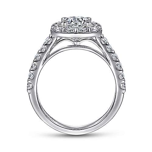 Gabriel & Co. ER7480W44JJ – 14K White Gold Halo Diamond Engagement Ring Setting (0.95 ct)