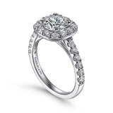 Gabriel & Co. ER7480W44JJ – 14K White Gold Halo Diamond Engagement Ring Setting (0.95 ct)